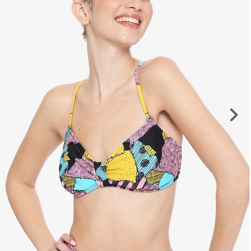 Nightmare Before Christmas Sally Tri Knot Swim Top